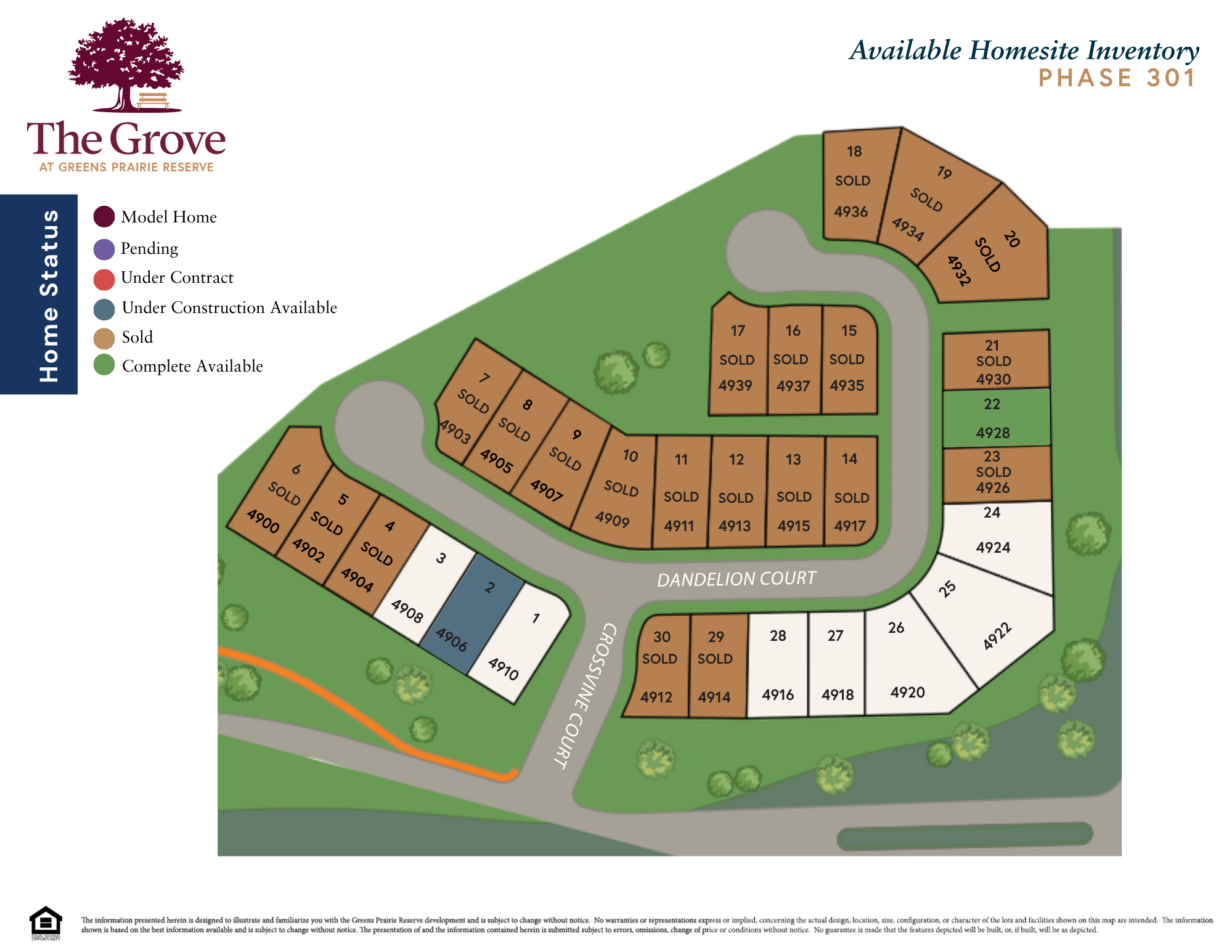 The Grove Available Homsite Inventory Map (3)